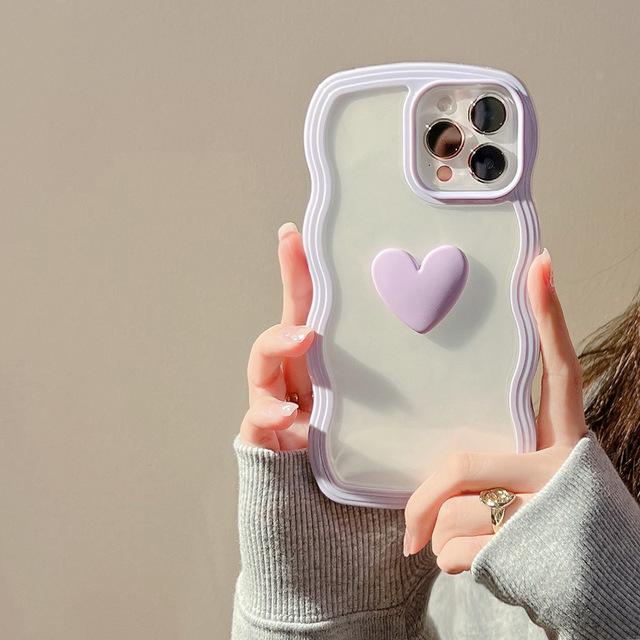 Νέα Big Wavy Jane Love 3d Heart Cute Ins θήκη τηλεφώνου για Iphone Xs Max 11 12 13 Pro Max X Xr Αντικραδασμικό κάλυμμα πίσω κελύφους 2022