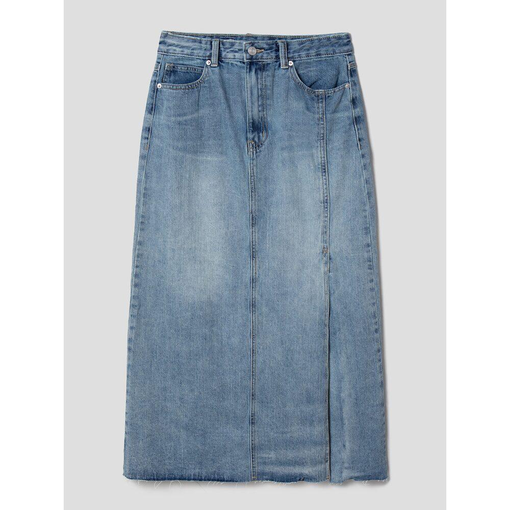 8seconds Washed Denim Long Skirt Sky Blue (164827Gpdq)