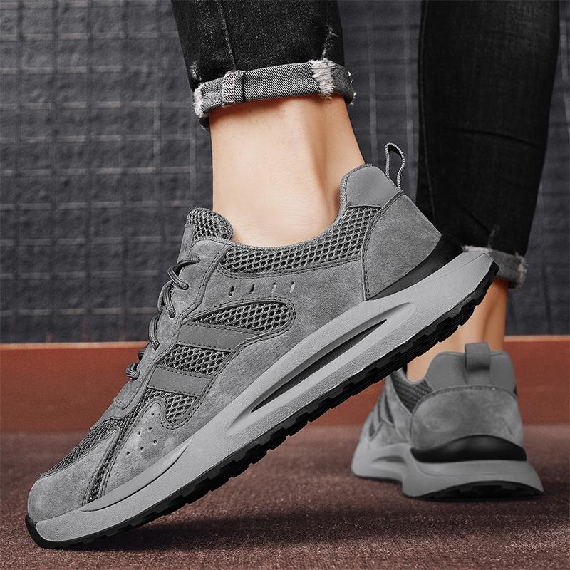 FashionOutdoor Non-Sli Sneakers for Men Breathable Mesh Casual Footwear Solid Color Running Leisure Sports Shoes Versatile Man Trainers