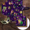 Pudodo Mardi Gras Table Runner Carnival Mask Fleur De Lis Tablecloth New Orleans Masquerade Party Kitchen Dining Home Decoration (13" X 72")