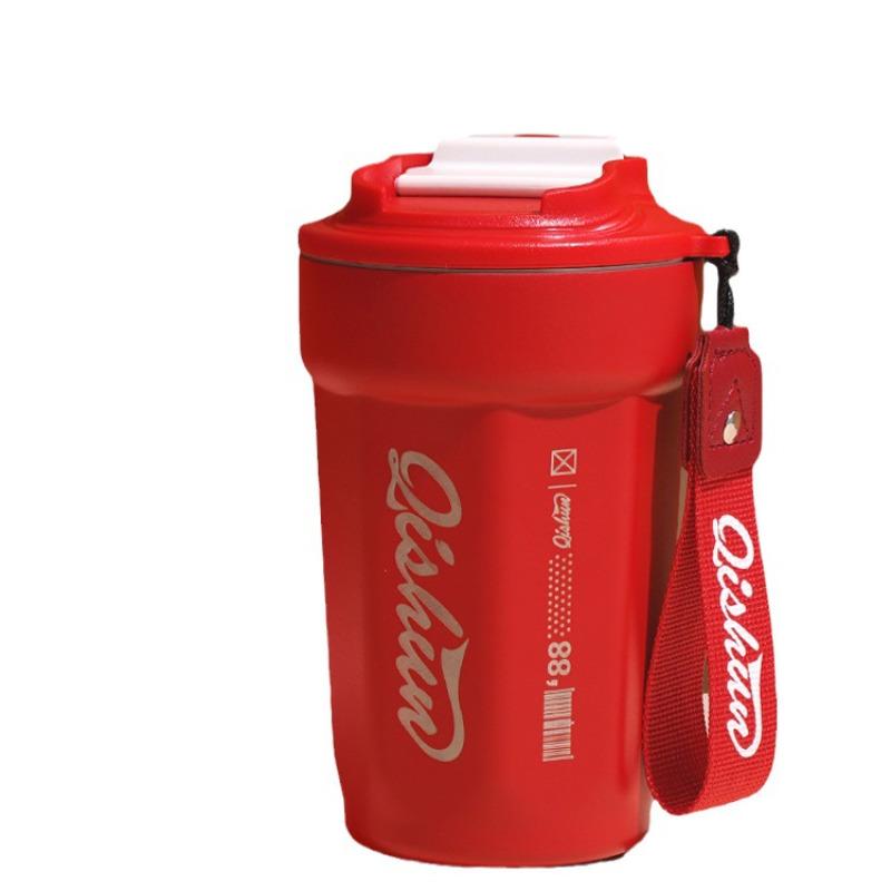 Coffee Cup 316 Double-Layer Stainless Steel Insulation Vacuum Cup Outdoor Traveling Coke Cup Mesh Red Grape Rope Vehicle-Borne Cup