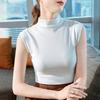 Threaded Bottoming Shirt Women's New Women's Temperament Semi-turtleneck Threaded Vest Sleeveless Vest Top