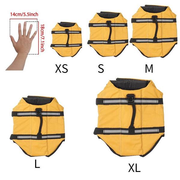 

Спасательный жилет для собак, светоотражающие и регулируемые спасательные жилеты для собак, большой поплавок, оранжевый купальник для домашних животных, аксессуары для одежды для кошек для купания маленьких и средних собак S