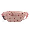 Waist Bag Women Men Corduroy Fanny Pack Strawberries Pocket Fashi Chest Handbag Sports Travel Purse Plaid WaistPack Belly Bags