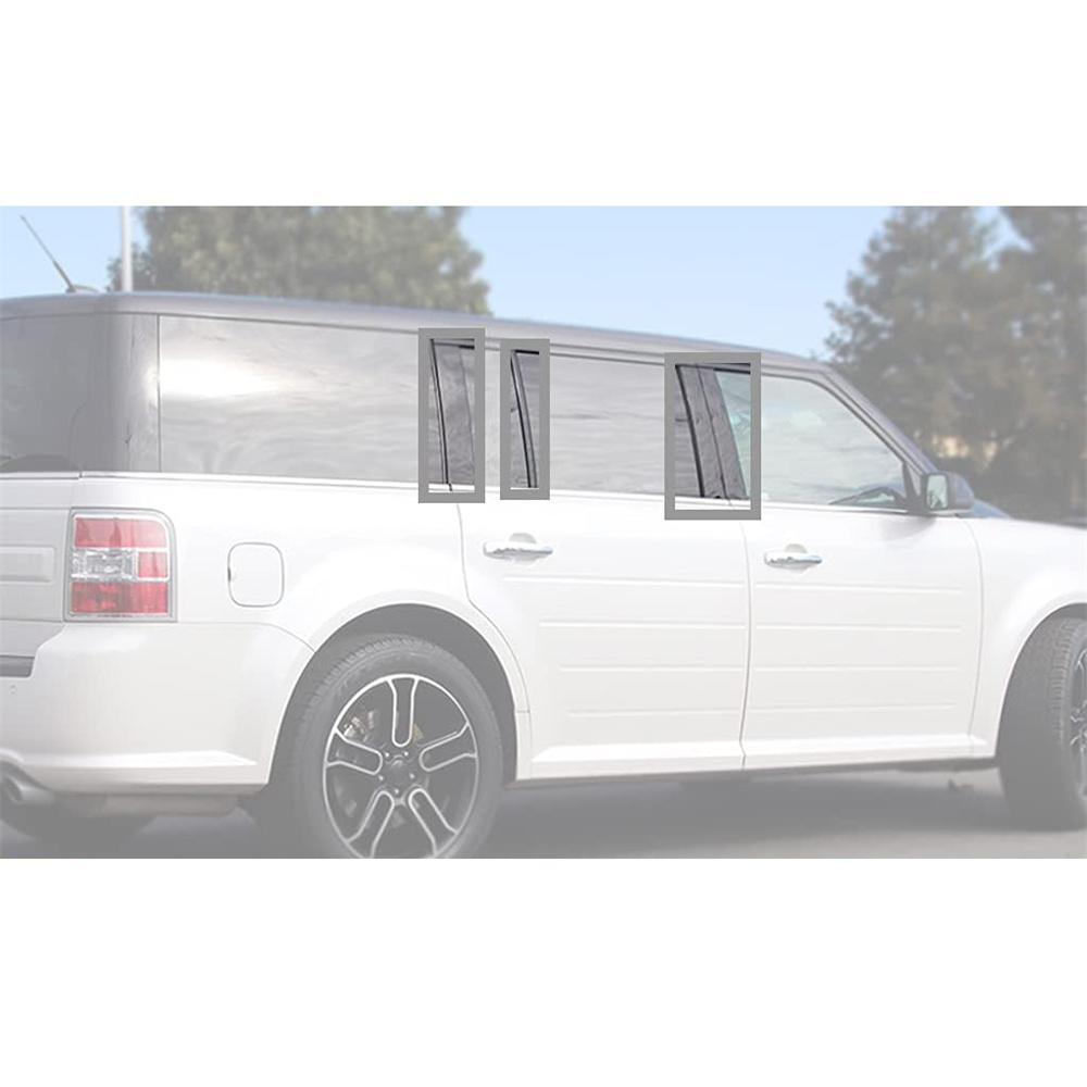 8x Gloss Black Pillar Posts Cover Door Window Trim Decal For Ford 2009-2019 Flex
