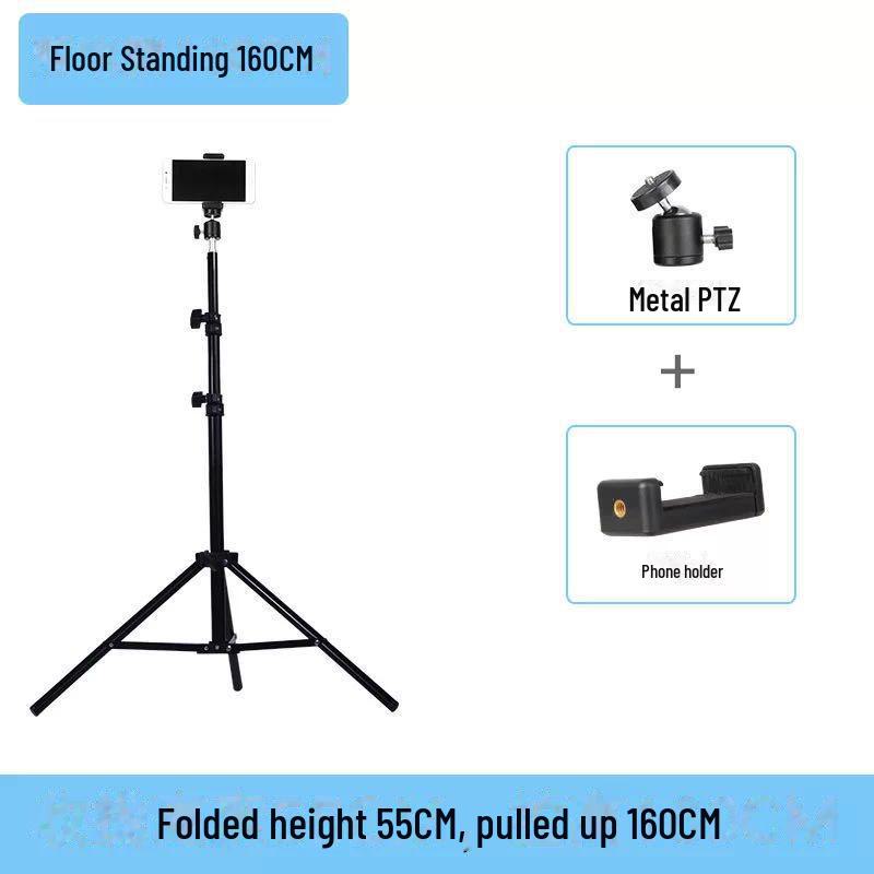 2-Meter Photography Light Stand with Tripod and Mobile Phone Holder for Live Broadcast