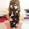 Women Fashion Flowers Faux Pearl Beads Hairwear Headpiece Bridal Hair Accessory