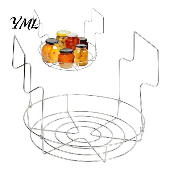 Rust Resistant Jar Tray 3-in-1 Stainless Steel Canning Rack with Foldable Handles, Anti-Scald Home Food Preservation Lifter, Rust?Proof Pot