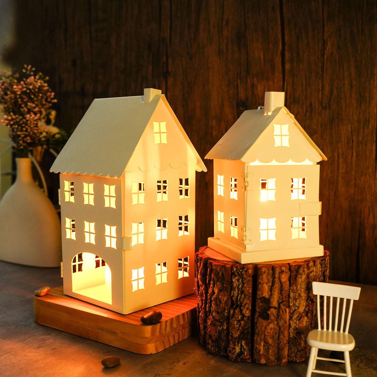 

European Christmas Candle Holder: Rustic Iron Lantern Ornament