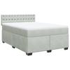 Vidaxl Letto Continentale Con Materasso, Grigio Chiaro, 140X190Cm, Velluto