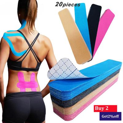 Kinesiology Tape Professional Sports 20 Precut Strips Waterproof Elastic Tape Joint Support