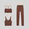 LULU Original Three-Piece Yoga Set: Beautiful Back Y/U-Shaped Vest & Quick-Dry, Breathable Nine-Point Pants for Women