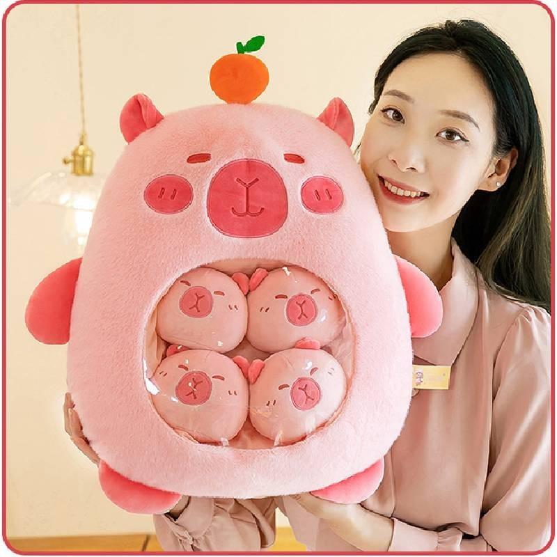 Adorable Capybara Plush Toy Soft Stuffed Animal Cushion For Kids And Office Use