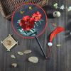 Chinese Style Chinese Style Fan with Pendant Tassels Embroidery Fan Floral Pattern Translucent Silk Fan Chinese Wedding