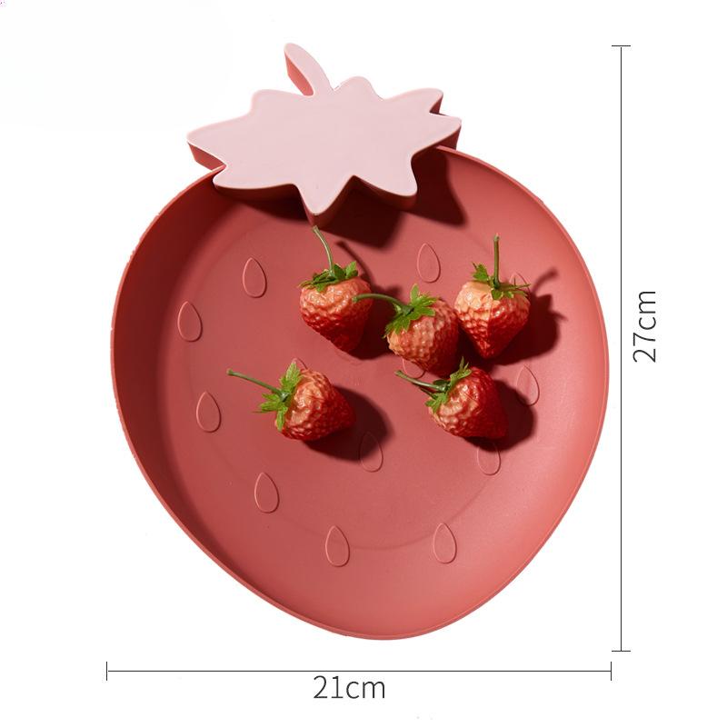 

1 шт. поднос для фруктов в форме клубники, симпатичная прочная гладкая поверхность, яркая цветная фруктовая сухая тарелка для дома