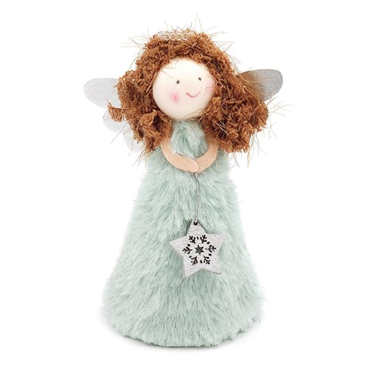 Christmas Tree Topper Angel Girl with Wings Figurine Xmas Tree Decor Accessory 1