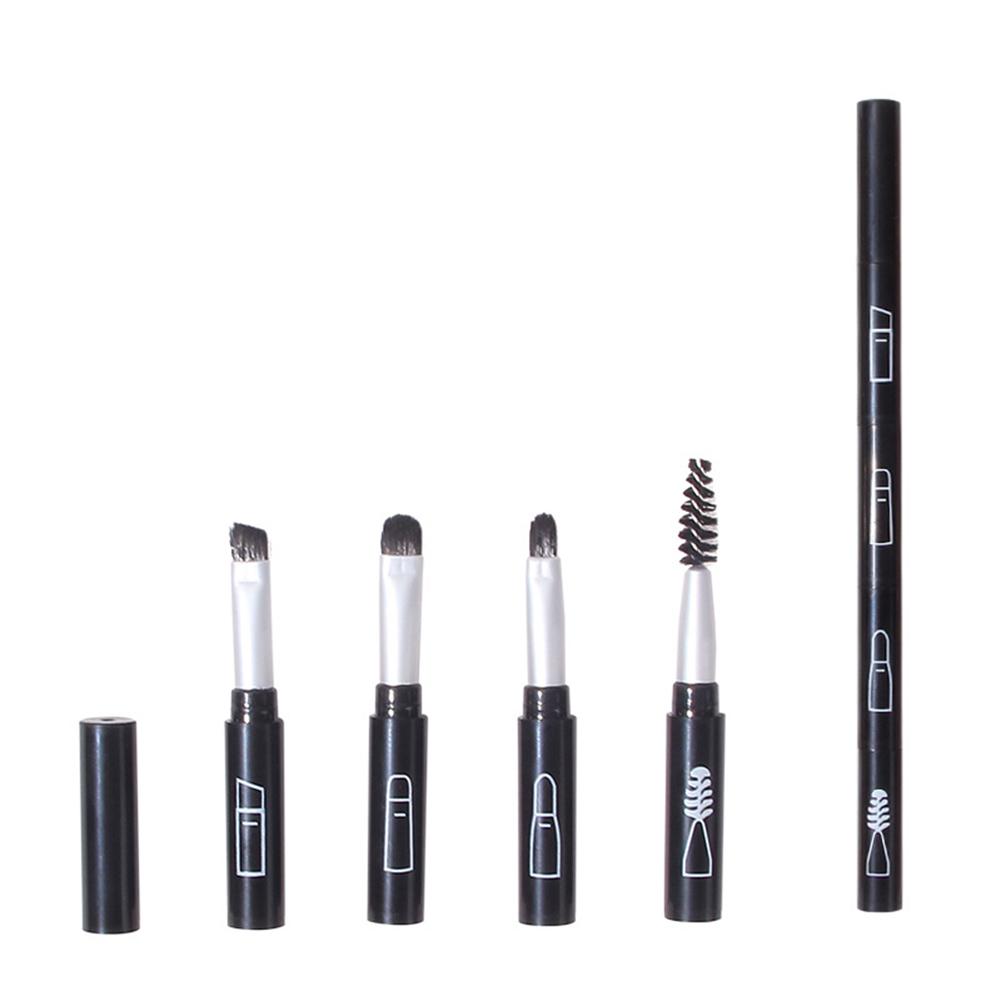 

4 в 1 Кисть для макияжа Плоские тени для век Тональный крем Консилер Пудра Бронзер Румяна Подводка для глаз Выдвижные съемные кисти чёрный