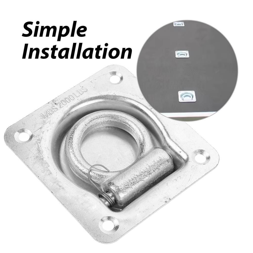 COOPHYA Carbon Steel Truck Floor Hook, Silver Color, Recessed Flush