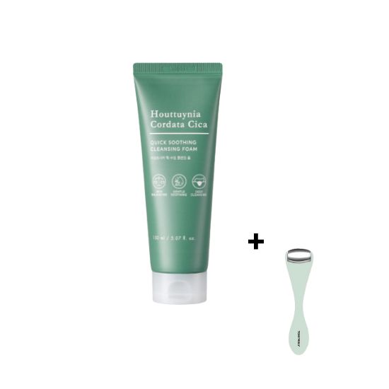 Tonymoly Houttuynia Cordata Cica Quick Soothing Cleansing Foam 150ml+Roller cooling stick gift