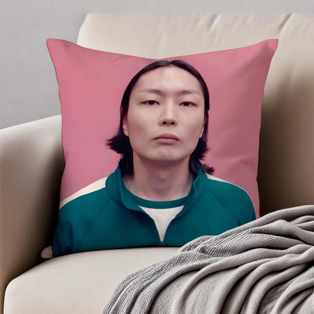 RRoh JJae Won Cushion Cover Pillowcase Antidustmite Invisible Zipper Short Plush Sofa Cushion