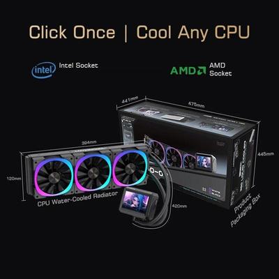 QT-2025 nový 360mm ARGB PC vodní chladič CPU kapalinový chladič s DIY 4,0palcovou PC videoobrazovkou