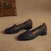 Square Head Versatile Hole Shoes Retro Hollow Weaving Spring and Summer New Daily Casual Breathable Single Shoes