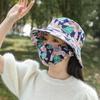 Sun Protection Women Sun Hat Face Mask Bucket Hat Lightweight Sunscreen Mask  Sun Protection
