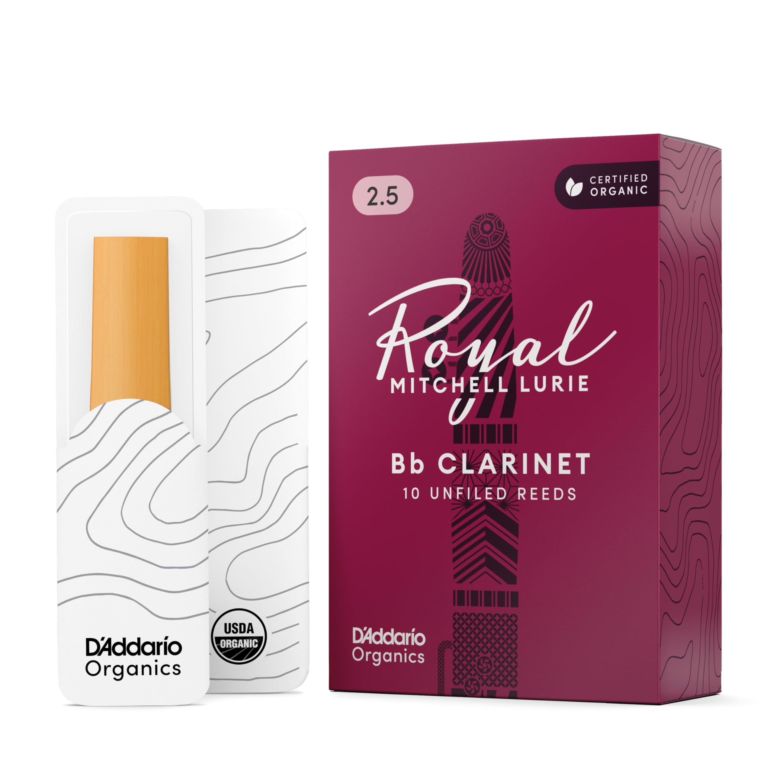 WoodWinds Reeds for Bb Clarinet Mitchell Lurie RML10BCL250 10 reeds per pack D Addario D Addario [Hardness 2.5]