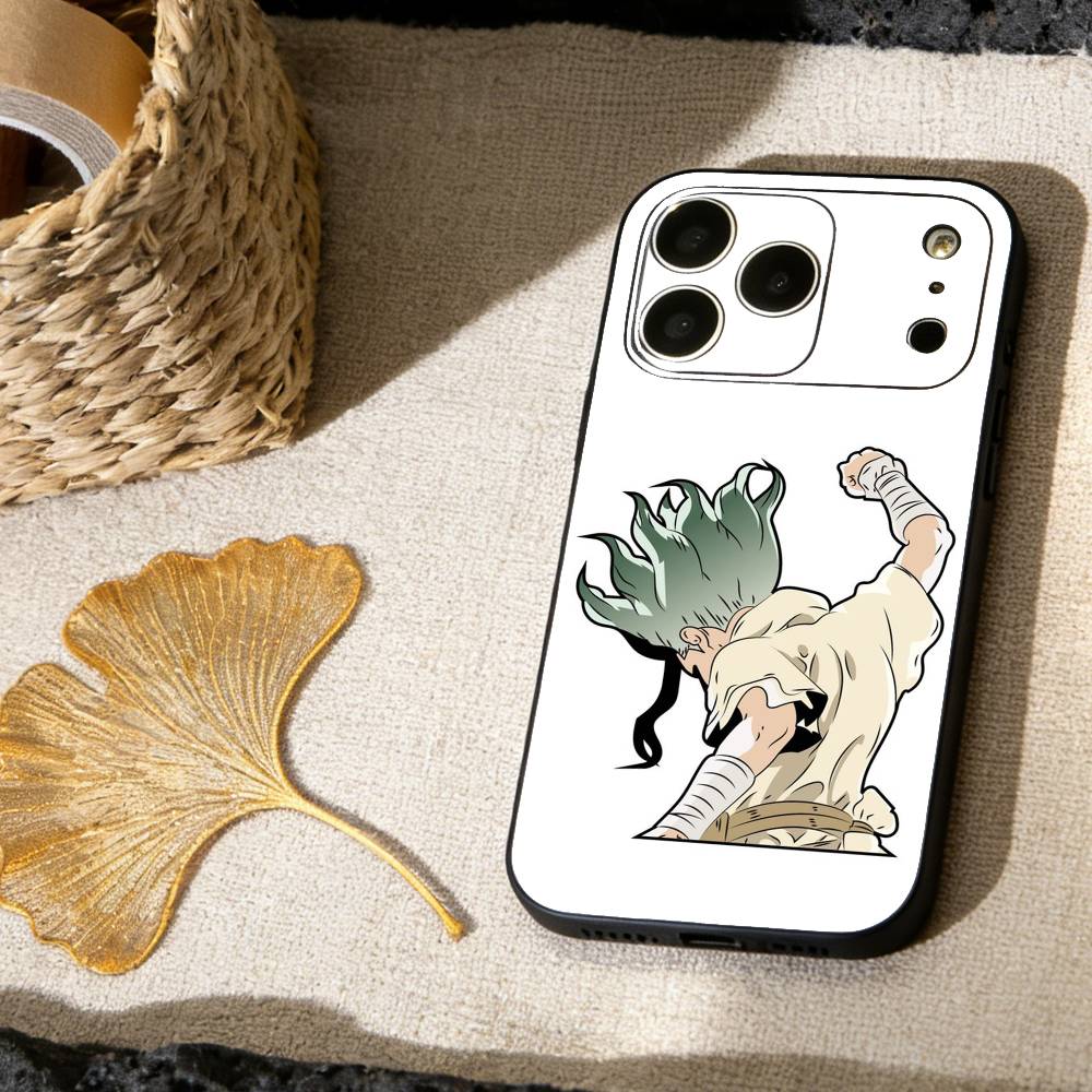 

Чехол для телефона Dr.STONE для iPhone 17, 16,15,14,13,12,11 X XR Plus, Другие Мягкий Черный Чехол iPhone13