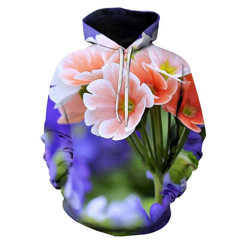

Printed Wolf 3d Flower Hoodie Unisex Hooded Sweatershirt Long Sleeve Pullover Purple Pink,4XL