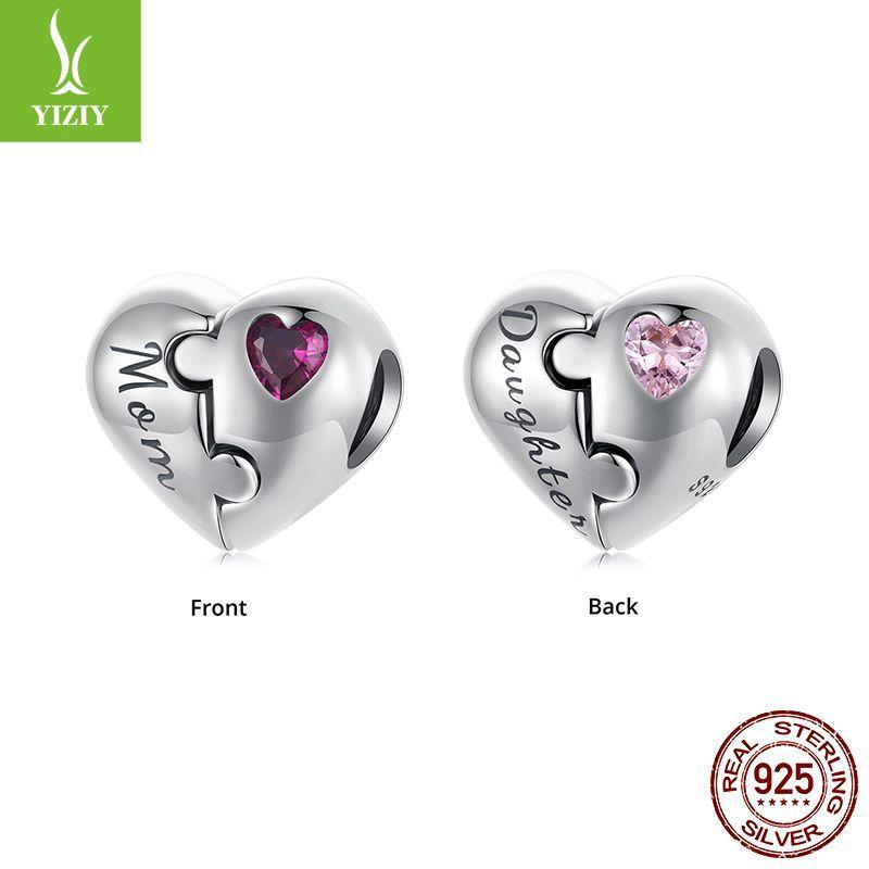 Love Heart-Shaped Mother And Daughter Creative Puzzle Beaded S925 Silver Fashion Versatile Diy Bracelet Accessories