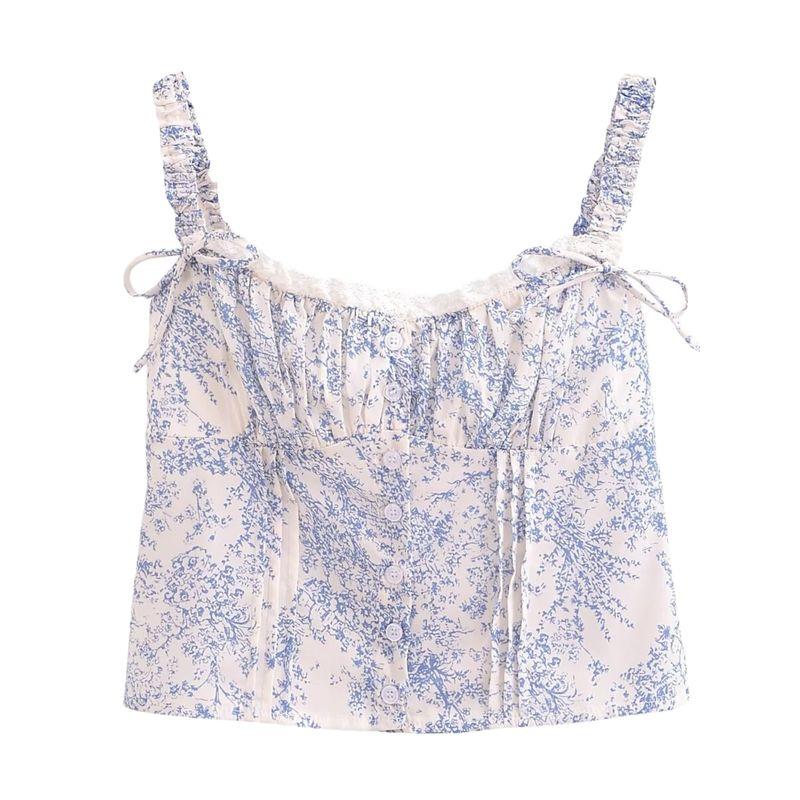 Kaslead Fashion All-Match Print Small Top Sling