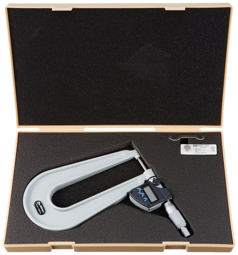 Mitutoyo Digimatic Steel Plate Micrometer, 389-251-30, PMU150-25MX