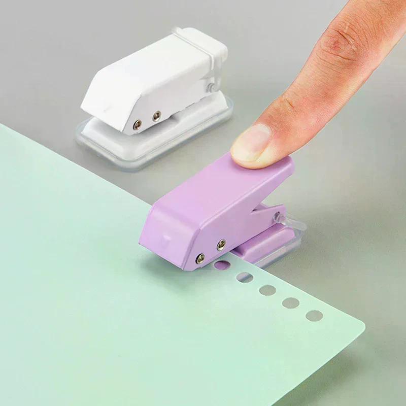 Kawaii Cute Paper Punch Portable Round Hole Puncher Paper Cutter Office School Supplies Stationery Items