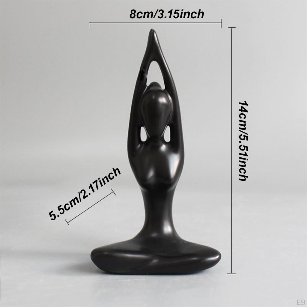 Ceramic Statue Art Sculpture Decor Small Figurine Meditation for Cabinet Desktop Shelf