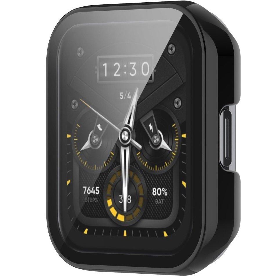 2-in-1 Case with Built-in Tempered Glass for Realme Watch 2 Pro, Black