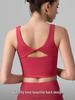 Damen Sport-Tanktop mit Schmetterlingsrücken und stoßfestem BH, festen Cups, ideal für Pilates und Yoga.
