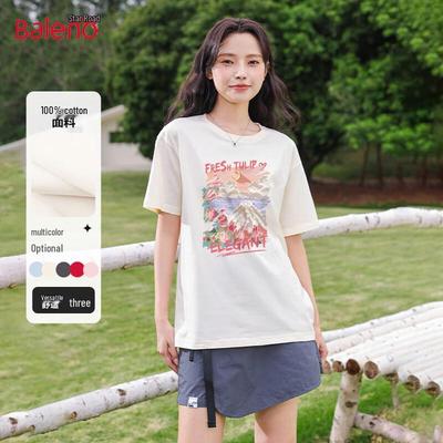 Baleno Women's Loose Fit Pure Cotton Graphic T-Shirt