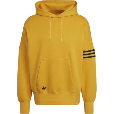 adidas Originals Kleeblatt-Logo Print Streifen Kordelzug Hoodie Langarm Sweatshirt Herren Oberteile Gelb HM1873