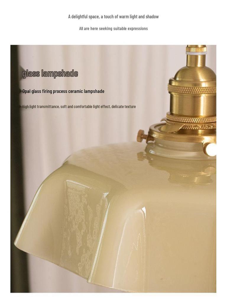 Wabi-Sabi French Retro Cream Glass Chandelier for Aisle, Entrance, Bedside, Bar, Island, Dining Room