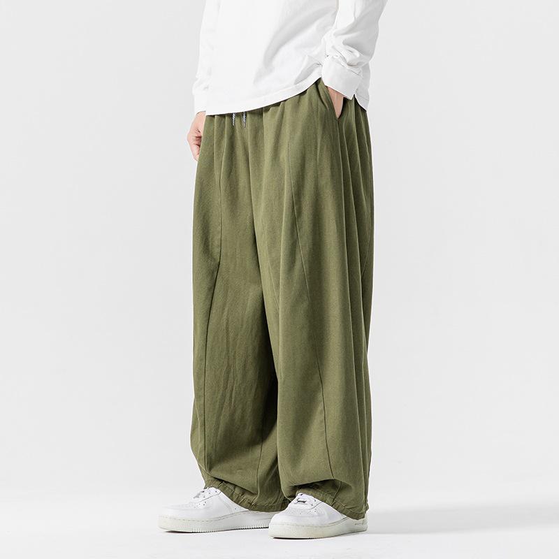 2025 New Men's Plus Size Japanese-Style Wide-Leg Loose Casual Pants