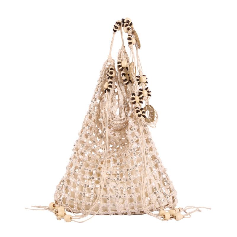

New Spring Hollow Out Grass Woven Bag Large Capacity Single Shoulder Tote Bag Daily Leisure Seaside Vacation Beach Bag