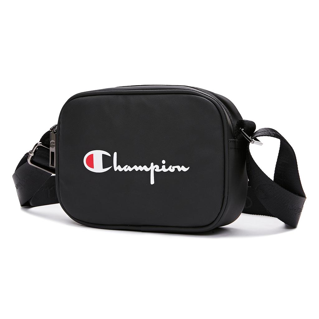 New Champion Polyvinyl Chloride Crossbody Bag Medium Size Unisex Black U3AACPU10