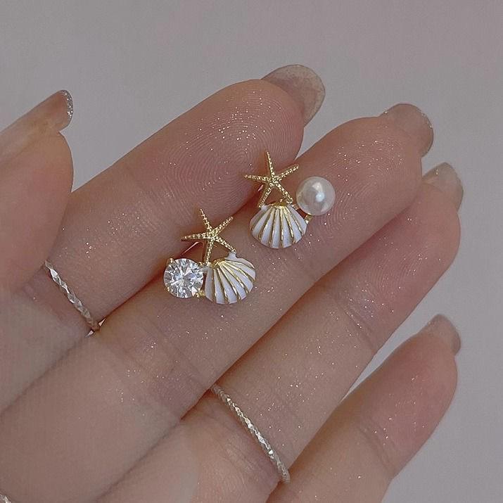 

Creative Starfish Fantasy Pink Stud Earrings белый