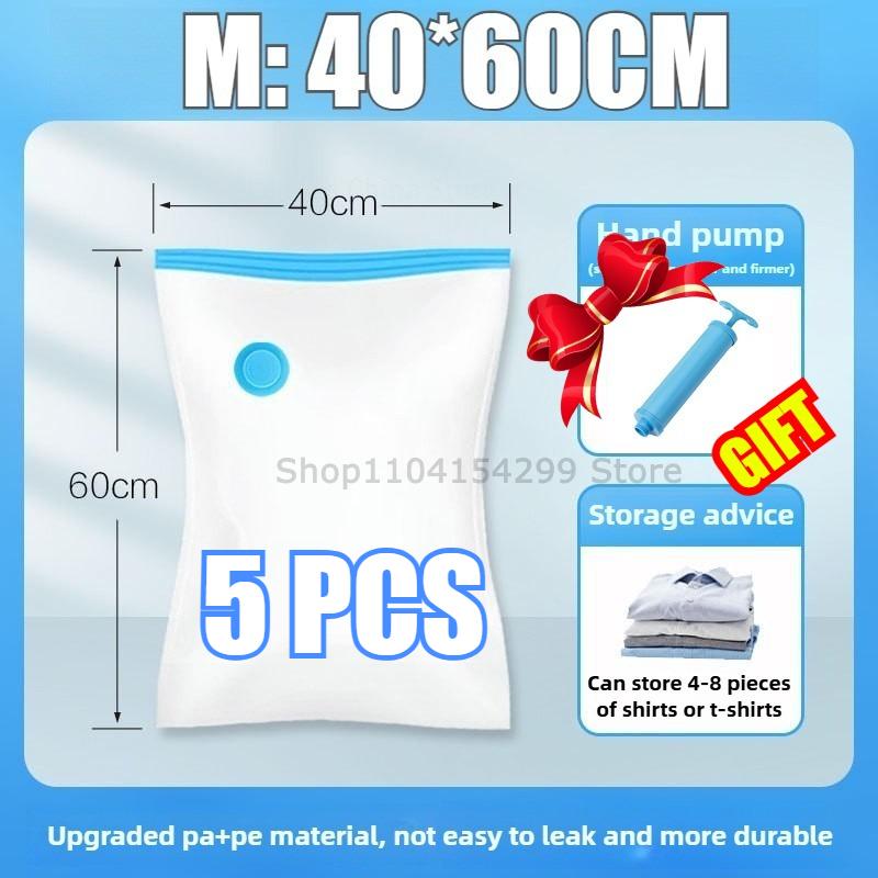 1-10PCS Vacuum Storage Bag Travel Organizer with Pump Leakproof & Scratch-Resistant for Clothes Blankets Bedding Space-Saving