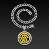 Classic 63mm Large Pendant, Rotating Dollar Sign, Hip-hop Necklace, Cuban Chain, Miami-style Large Chain