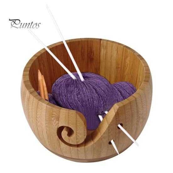 Bol à Fil En Bois, Bol à Fil Fait à La Main, 15 X 8 Cm Laine