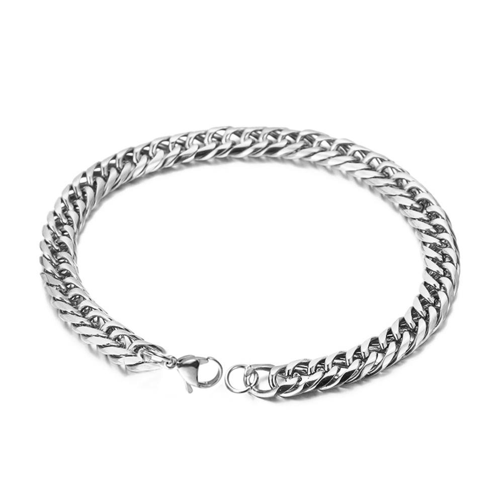 

Punk 6mm Curb Cuban Link Chain Bracelet Gold Silver Color Stainless Steel Hand Chains For Women Men Fashion Jewelry Gift 6SL800 21cm