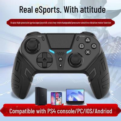 Controler de joc wireless PS4: Vibrații somatosenzoriale, programare macro, rafale cu un singur buton, compatibil cu mobil/PC/PS4