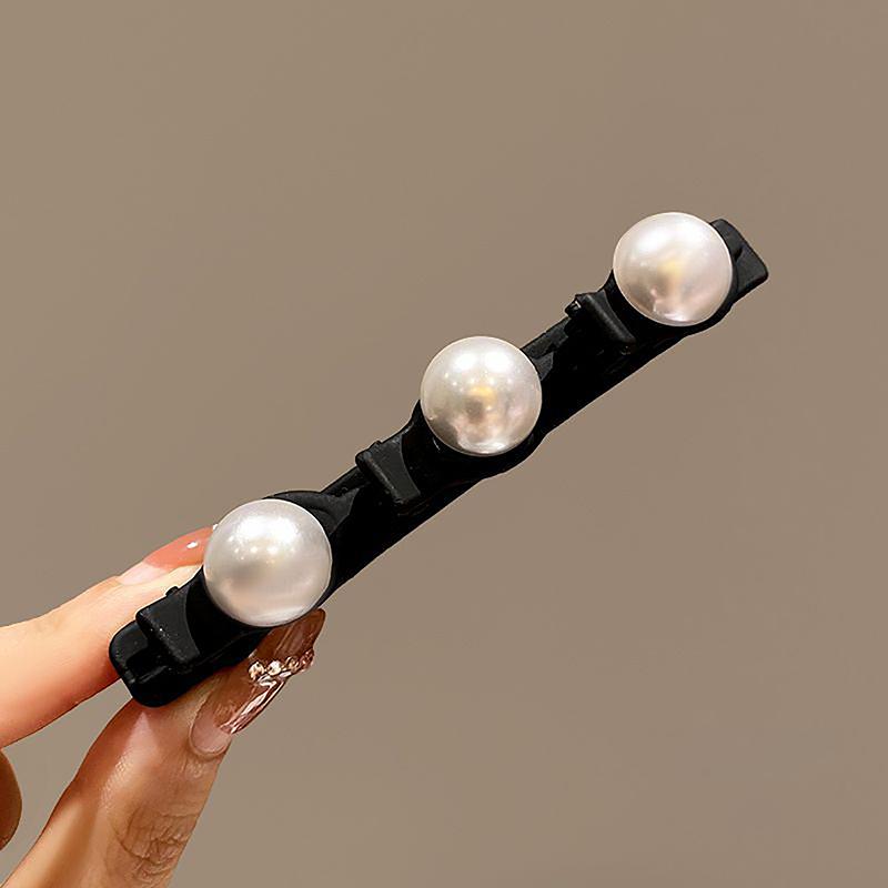 Nuovo fermaglio per capelli in raso con fiocco grande e perle in acrilico per donna, moda coreana, accessorio per capelli con forcina per capelli a cucchiaio con cerniera posteriore avanzata.